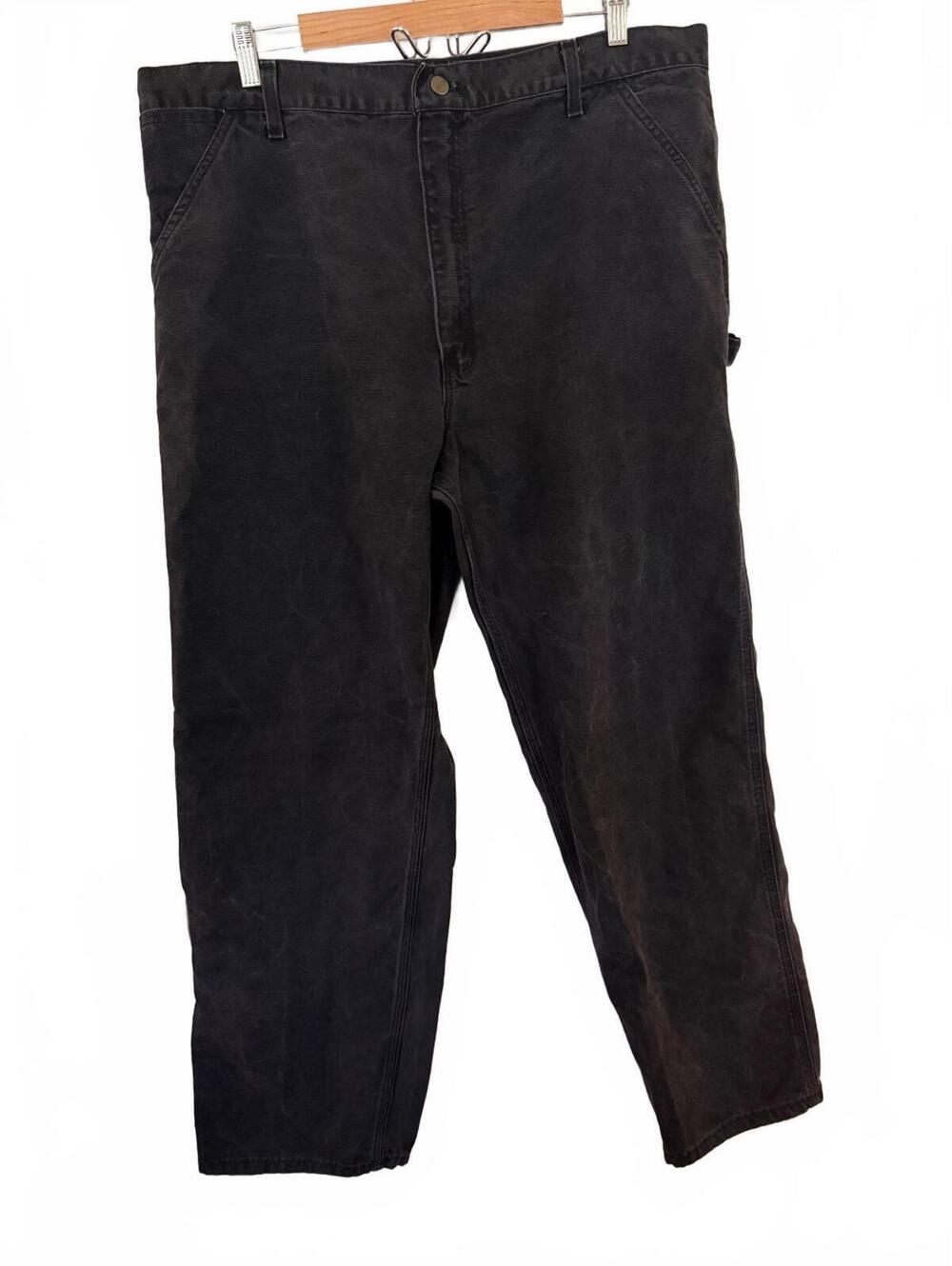 Carhartt Black Work Pants Size 42x32 Heavy Duty Cotton